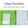 Oxford® 3 Ring Binders, Binders for School and Office, Durable 2 inch D Rings, Holds 540 Sheets, ClearVue™ Presentation Binder, Green, 4PK(Green)