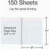 Oxford 3 Subject Spiral Notebook, Notebooks for School, Plastic Covers, Back to School Supplies, College Ruled, 150 Sheets, 2 Pack, Black and Blue (1009293)