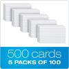 Oxford Index Cards, 3 x 5 Inches, White, Lined on Front, Blank on Back, Flashcards for School and Studying, Recipe Note Cards, 500 Count (5 Packs of 100) (40176)(Cards)