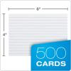 Oxford Index Cards, 500 Pack, 4×6 Index Cards, Ruled on Front, Blank on Back, White, 5 Packs of 100 Shrink Wrapped Cards (40178)(4×6)