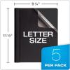 Oxford Linen Clear Front Report Covers, Letter Size, Black, 5 Pack (50406)(Black)
