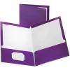Oxford Metallic Two-Pocket Folders, Teal, Letter Size, 25 per Box (5049561)(Purple)