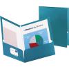 Oxford Metallic Two-Pocket Folders, Teal, Letter Size, 25 per Box (5049561)(Teal)