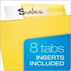Oxford Plastic 2 Pocket Binder Dividers, 8 Tab 1/8 Cut, Multicolor Large Tab Set, Insertable Dividers with Paper Inserts, Letter Size, 3 Sets (89603)(8 Tab)