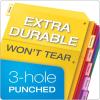 Oxford Plastic 2 Pocket Binder Dividers, 8 Tab 1/8 Cut, Multicolor Large Tab Set, Insertable Dividers with Paper Inserts, Letter Size, 3 Sets (89603)(8 Tab)
