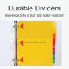 Oxford Plastic 2 Pocket Binder Dividers, 8 Tab 1/8 Cut Tab Dividers, Large Multicolor Binder Tabs, Letter Size, 24 Sets of 8 Dividers (89613)