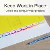 Oxford Plastic Binder Dividers for 3 Ring Binder, Durable Plastic Binder Divider, 8 Tab, Multicolor Tabs, 3 Hole Punched, Letter Size, 6 Sets (89601)(8 Tab Rainbow)