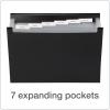 Oxford Plastic Expanding File, 7 Pocket File Organizer with Flap & Cord, Accordion Folder for Letter Size Paper, 2 Pk with Tabs, Black, Blue (52001)