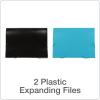 Oxford Plastic Expanding File, 7 Pocket File Organizer with Flap & Cord, Accordion Folder for Letter Size Paper, 2 Pk with Tabs, Black, Blue (52001)