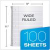 Oxford Spiral Notebook 3 Pack, 1 Subject, Wide Rule Journal, Durable Plastic Covers, 1 Pocket, 8.5 x 11 Inches, 100 Sheets, Red, Green, Blue (89802)