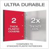 Oxford Spiral Notebook 3 Pack, 3 Subject, Wide Rule, Durable Plastic Covers, Strong Coil, 3 Durable Pockets, 8.5 x 11, 150 Sheets, Red, Green, Blue (89804)