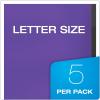 Oxford Two Pocket Folders, Plastic Folders with Reinforced Edges, Letter Size, Red, Blue, Green, Black, Purple, 5 Per Pack (89114)