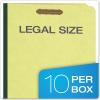 Pendaflex Classification Folders, Standard, 2 Dividers, Embedded Fasteners, 2/5 Cut Tab, Dark Green, Legal, 10/BX (29033)(Apple Green)