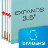 Pendaflex Classification Folders, Standard, 3 Dividers, Embedded Fasteners, 2/5 Cut Tab, Dark Green, Letter, 10/BX (24097)(Blue)