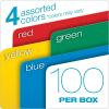 Pendaflex Colored File Jackets, Reinforced Tab, Flat, Letter Size, Assorted Colors (B3010DTAST), 100 Jackets Per Box