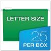 Pendaflex Extra Capacity Hanging File Folders, Letter Size, Reinforced, 2 Inch Expansion, Assorted Colors, 25 Per Box (4152X2 ASST)(Bright Green)