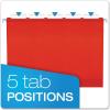 Pendaflex Extra Capacity Hanging File Folders, Letter Size, Reinforced, 2 Inch Expansion, Assorted Colors, 25 Per Box (4152X2 ASST)(Red)