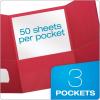 Pendaflex Oxford Tri-Fold Pocket Folders, Letter Size, Red, Interior Business Card Holder, 20 Per Box (59811) 2