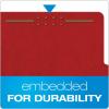 Pendaflex Pressboard Classification File Folders, 3 Dividers, 2″ Embedded Fasteners, 2/5 Tab Cut, Letter Size, Bright Red, Box of 10