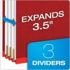 Pendaflex Pressboard Classification File Folders, 3 Dividers, 2″ Embedded Fasteners, 2/5 Tab Cut, Letter Size, Bright Red, Box of 10