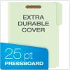 Pendaflex Pressboard Fastener Folders, 2 Fasteners, Letter Size, Light Green, 1″ Expansion, 1/3-Cut in Left, Right, Center Positions, 25 Per Box (17178EE)(Letter)