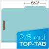 Pendaflex Recycled Classification File Folders, 1 Divider, 2″ Embedded Fasteners, 2/5 Tab Cut, Legal Size, Light Blue, Box of 10 (28777R)