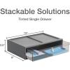 Pendaflex Stackable Drawer, Durable Plastic, Silicon Handles, Tinted Drawers, Double, Gray, 9″ x 7″ x 3.5″, Medium, 1 Piece (41793)(Large  Single)