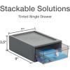 Pendaflex Stackable Drawer, Durable Plastic, Silicon Handles, Tinted Drawers, Double, Gray, 9″ x 7″ x 3.5″, Medium, 1 Piece (41793)(Medium  Single)