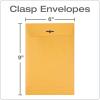Quality Park 6×9 Clasp Envelopes, Extra Heavyweight 32 lb. Manila Kraft Envelopes, Gummed Seal and Clasp for Storing or Mailing, 100/Box (QUA37755)(6 x 9)