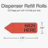 Redi-Tag “Sign Here” Adhesive Flags for Dispenser, Ideal for Office, School and Home Organization, Refills for Dispenser, 1.75″ x 0.6″, Red, 120 per Box, 6 Rolls, 720 Flags (B91002)(6 Pack Refill Rolls)