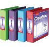 Cardinal 3 Ring Binders, Binders for School and Office, Durable 2 Inch Binder with Round Rings, Holds 475-Sheets, ClearVue Covers, Non-Stick, PVC-Free, Assorted Colors, 4 Pack (29311)(3 Ring Binders)