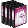 Cardinal Performer 3-Ring Binders, 2″, Non-Locking Slant-D Rings, 540-Sheet Capacity, ClearVue Presentation, Non-stick, PVC-Free, Black, 4-Pack (27501)(Black)