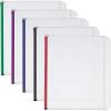 Cardinal Plastic Zippered Binder Pockets, 3-Hole Punched, Fits Full Letter Size 8-1/2″ x 11″ Sheets, Clear with Multicolor Zippers, 5-Pack (14650)(Letter)