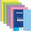 Oxford 1 Subject Spiral Notebook, Notebooks for School, Plastic Covers, Back to School Supplies, Wide Ruled, 100 Sheets, 5 Pack, Assorted Pastel Colors: Blue, Green, Yellow, Pink and Purple (1009292)