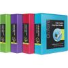 Oxford 3 Ring Binders, 1.5 inch ONE-Touch Easy Open D Rings, Durable Binders for School and Office, ClearVue, Xtralife Hinge, Non-Stick, PVC-Free, Assorted Colors, Holds 375 Sheets, 4 PK (79908)(2.0 Inch)