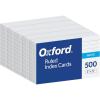 Oxford Index Cards, 3 x 5 Inches, White, Lined on Front, Blank on Back, Flashcards for School and Studying, Recipe Note Cards, 500 Count (5 Packs of 100) (40176)(Cards)