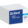 Oxford Index Cards, Index Cards, Blank on Both Sides, White, Cards (40177), 4×6,100 Count (Pack of 5)