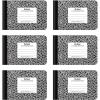 Oxford Jr. Composition Notebooks, School Supplies, Notebooks for School, Half Size, 4-7/8 x 7-1/2 Inches, Wide Ruled Paper, 80 Sheets, Kids Journal, Black Marble Covers, 6 Pack (63773)