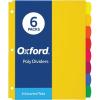 Oxford Plastic Binder Dividers for 3 Ring Binder, Durable Plastic Binder Divider, 8 Tab, Multicolor Tabs, 3 Hole Punched, Letter Size, 6 Sets (89601)(8 Tab Rainbow)