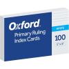 Oxford Primary Ruled Index Cards, 5 x 8 Inches, White, Lined on Front, Blank on Back, Kids Handwriting Practice Cards, Pre-K, K-2, 100 Count (46002)(5 x 8 Inches)