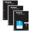 Oxford Primary Ruled Spiral Notebooks, Writing/Drawing Practice for Kids, Grades Pre-K, K-2, 70 Sheets, 8 x 10.5 Inches, Black, 3 Pack (1002542)