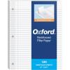 Oxford Reinforced Filler Paper, 8 x 10.5 Inch, Wide Rule, 3 Hole Punched, Lined Loose Leaf Paper for Ring Binders, 100 Sheets, White (1002098)