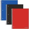 Oxford Spiral Notebooks, 1 Subject, College Ruled Paper, Durable Plastic Cover, 100 Sheets, Divider Pocket, 3 per Pack (10390), Red, Black and Blue(1-Subject (Pack of 8))