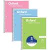 Oxford Spiral Notebooks, 1-Subject for School, College Ruled Paper, 70 Sheets, 8 x 10.5 Inches, Assorted Pastel Colors, 3 Pack (1002540)