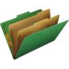 Pendaflex Classification Folders, Standard, 2 Dividers, Embedded Fasteners, 2/5 Cut Tab, Dark Green, Legal, 10/BX (29033)(Apple Green)