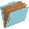 Pendaflex Classification Folders, Standard, 3 Dividers, Embedded Fasteners, 2/5 Cut Tab, Dark Green, Letter, 10/BX (24097)(Blue)