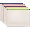 Pendaflex Poly Zip Envelope, Plastic Expanding File Pockets, Clear Zipper Pouches, Plastic Envelopes with Secure Closure, Letter Size, Assorted Color Zippers, 1 inch Expansion, 5 per Pack (85292)(1 Count (Pack of 1))