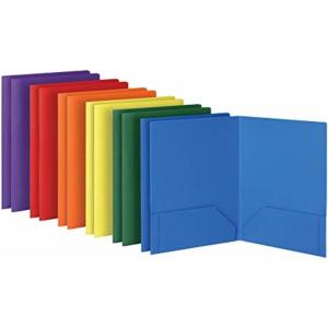 Oxford 2 Pocket Folders, Sturdy Plastic Portfolio, Folder for School and Office, 2 Pocket Paper Organizer, Letter Size, Asst. Colors, 2 Each (Blue, Green, Yellow, Orange, Red, Purple), 12 Pack (14188)(Letter Size)