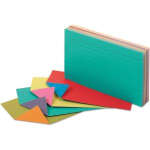 Oxford Extreme Index Cards, 3 x 5 Inches, Assorted Colors, 100 per pack (04736)(100 Count (Pack of 1))