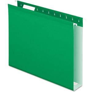 Pendaflex Extra Capacity Hanging File Folders, Letter Size, Reinforced, 2 Inch Expansion, Assorted Colors, 25 Per Box (4152X2 ASST)(Bright Green)